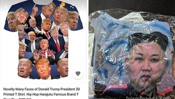 Beli baju gambar Trump di salah satu olshop Cina, malah dikirimnya foto presiden Korea Utara. (Foto: Boredpanda)