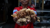 Selain menjual pernak-pernik, pedagang juga menjual rumput laut yang memiliki banyak manfaat bagi kesehatan manusia.