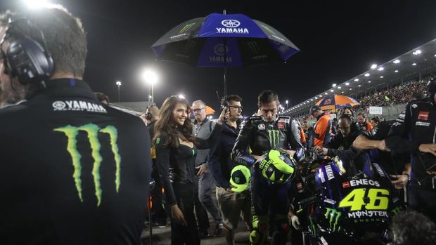 Valentino Rossi terlihat tenang jelang balapan MotoGP Qatar 2019.