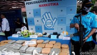 Badan Narkotika Nasional (BNN) menggelar pemusnahan barang bukti Narkotika, Jakarta, Selasa (12/3/2019).