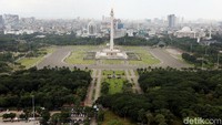 Kawasan Monumen Nasional (Monas) terlihat asri, Selasa (12/3/2019).
