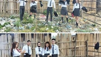 Aksi pelajar dari Dimapur bersih-bersih lingkungan. Foto: Bored Panda