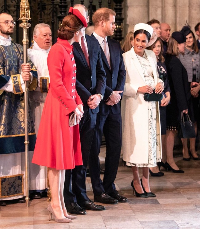 Meghan Markle datang bersama suaminya, Pangeran Harry, di perayaan Commonwealth Day atau Hari Persemakmuran 2019 yang digelar di gereja Westminster Abbey, London, Inggris, Senin (11/3/2019). Ratu Elizabeth II, Pangeran Charles, Pangeran William dan Kate Middleton, juga menghadiri acara tersebut. (Foto: Getty Images)