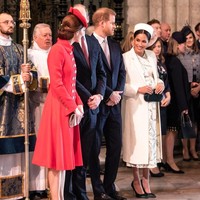 Meghan Markle datang bersama suaminya, Pangeran Harry, di perayaan Commonwealth Day atau Hari Persemakmuran 2019 yang digelar di gereja Westminster Abbey, London, Inggris, Senin (11/3/2019). Ratu Elizabeth II, Pangeran Charles, Pangeran William dan Kate Middleton, juga menghadiri acara tersebut. (Foto: Getty Images)