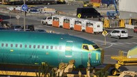 Begini suasana di luar pabrik Boeing di Renton, Washington, Amerika Serikat. Stephen Brashear/Getty Images.