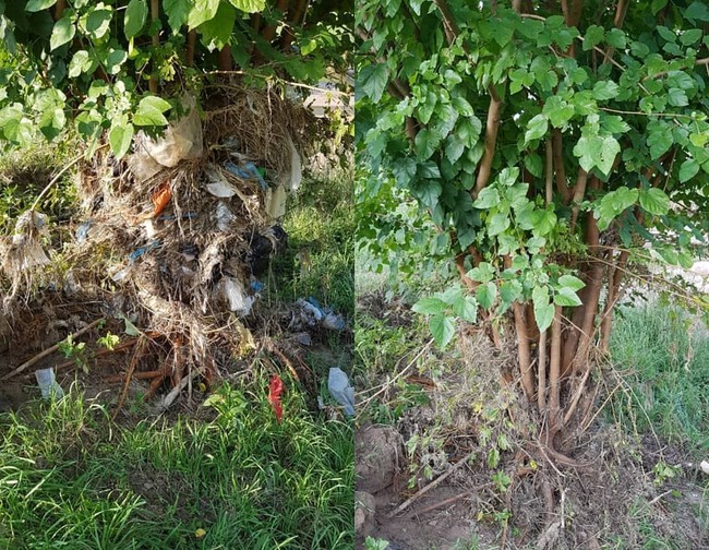 Transformasi luar biasa yang terlihat setelah sampah-sampah yang dibuang sembarangan dibersihkan. Pemandangan jadi lebih sedap dipandang. Foto: Instagram