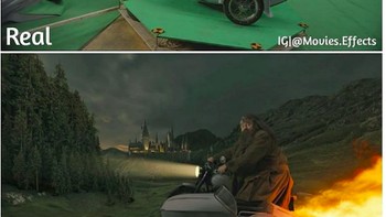 Atau efek kobaran api pun dibuat nampak seperti sungguhan. Adegan di film Harry Potter. (Foto: Instagram/movies.effects)