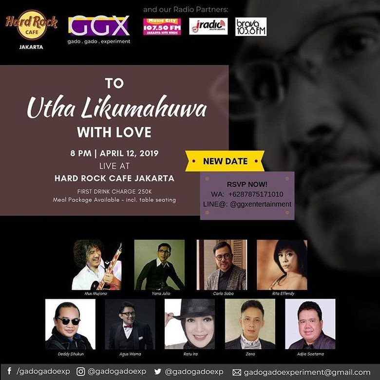 Sejumlah Musisi Siap Gelar Konser Tribute Utha Likumahuwa with Love Sejumlah Musisi Siap Gelar Konser Tribute Utha Likumahuwa with Love