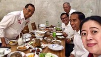 Bersama Presiden Jokowi, Pramono Anung, dan Puan Maharani, Budi menikmati makan malam di kawasan Sentul. Makan jantung pisang paling enak sedunia, tuturnya. Foto: Instagram budikaryas