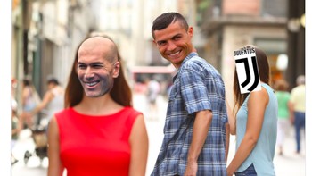 Ronaldo digambarkan kembali melirik Madrid yang ditukangi kembali oleh Zidane. Foto: istimewa