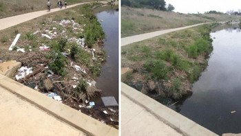Namun untuk area di gambar ini, butuh waktu lebih lama. Akun @V0y4ge mengaku butuh seminggu dirinya membersih area pinggiran sungai tersebut. Foto: Bored Panda