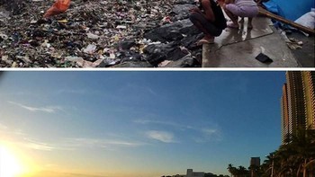Atau aksi bersih-bersih di Manila Bay yang membuat area pantai ini tampak menawan setelah terbebas dari sampah. Foto: Bored Panda