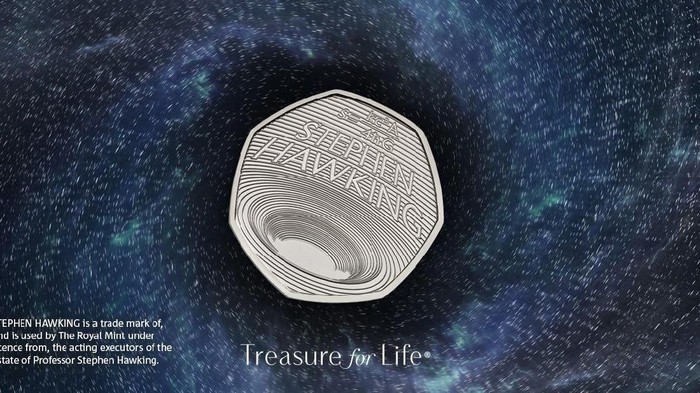 Koin 50p edisi khusus Stephen Hawking. Foto: Royal Mint Koin 50p edisi khusus Stephen Hawking. Foto: Royal Mint