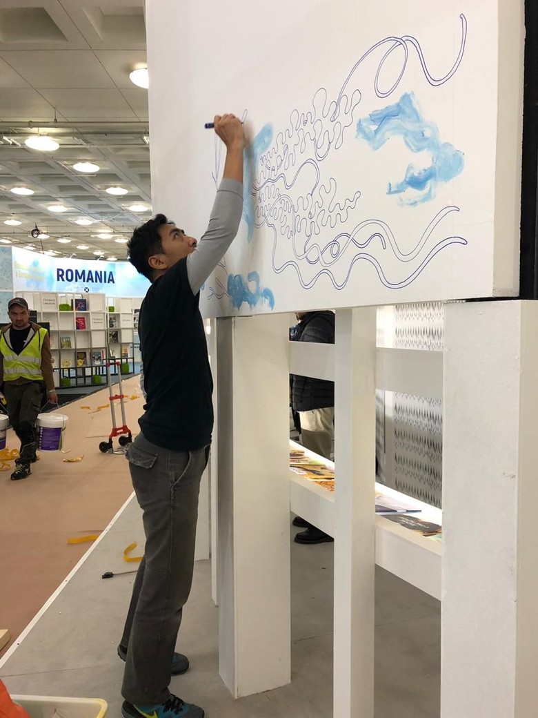 Keren! Ilustrator Emte Live Mural di London Book Fair 2019 Keren! Ilustrator Emte Live Mural di London Book Fair 2019