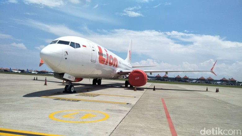 Pesawat Lion Air Boeing 737 Max 8 dikandangkan di Ngurah Rai (dok. Otban Wil 4 Bali Nusra)
