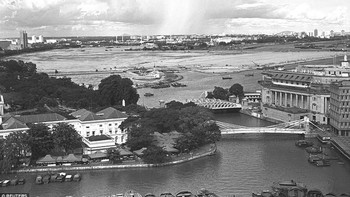 Kawasan sungai Singapura yang dijepret pada Oktober 1976. Foto: Reuters  