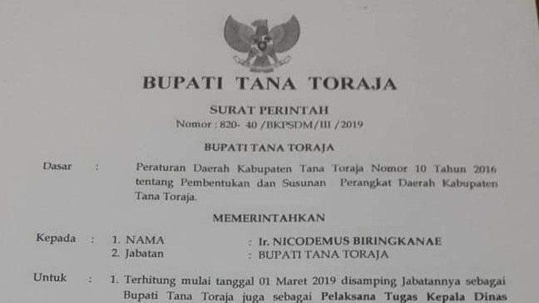 Bupati Tana Toraja Lantik Diri Sendiri, Ombudsman: Itu Maladministrasi! Bupati Tana Toraja Lantik Diri Sendiri, Ombudsman: Itu Maladministrasi!