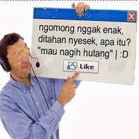 Singgung dengan unggah tulisan seperti ini seharusnya bisa sedikit mengetuk hatinya untuk mengembalikan uang. Foto: ist