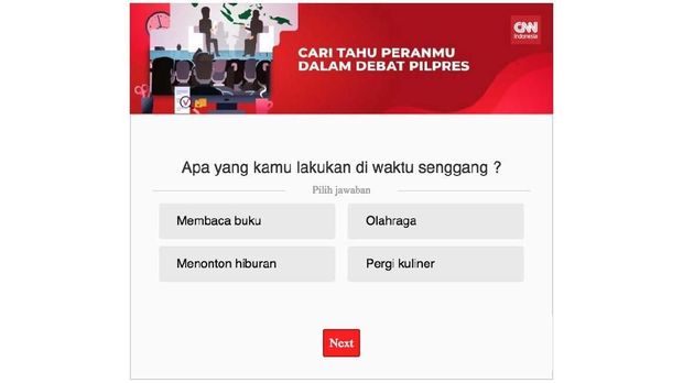 Cari kuis kepribadian CNN indonesia di setiap artikel di Gaya Hidup dan Hiburan