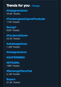 #instagramdown dan #facebookdown, Pengguna Curhat di Twitter