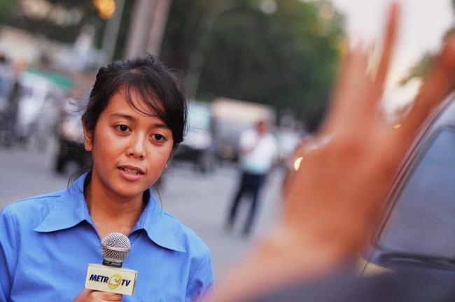 Putri memulai pekerjaannya sebagai wartawan cetak di Media Indonesia, satu grup dengan Metro TV yang tergabung ke dalam Media Group. Setelah enam bulan, Putri kemudian di tempatkan sebagai reporter di Metro TV. Foto: Instagram @putrgrimaldy
