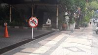 Lokasi penangkapan Romi di pintu keluar Hotel Bumi
