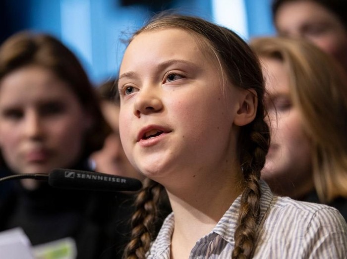 Greta Thunberg BRUSSELS, BELGIUM - FEBRUARY 21: Greta Thunberg, climate activist attends 7th Brussels youth climate march on February 21, 2019 in Brussels, Belgium. (Photo by Maja Hitij/Getty Images)