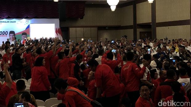 Joko Widodo (Jokowi) menghadiri kegiatan kampanye di Medan, Sumatera Utara.