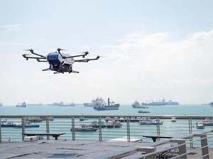 Airbus Mulai Uji Coba Pengiriman Barang di Pelabuhan Pakai Drone