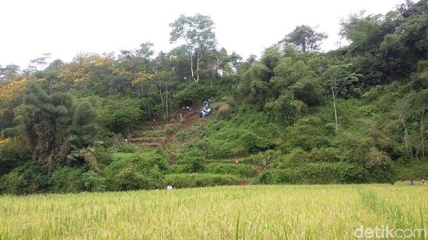 Petani Relakan Sawah Rusak Demi Evakuasi Helikopter Jatuh