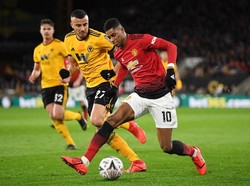 MU kesulitan menghadapi Wolves. Hingga babak pertama, skor 0-0 masih bertahan. (Foto: Michael Regan/Getty Images)