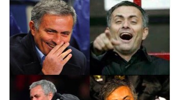 Jose Mourinho pun digambarkan tertawa terbahak-bahak melihat MU kembali mudah kalah. Foto: istimewa