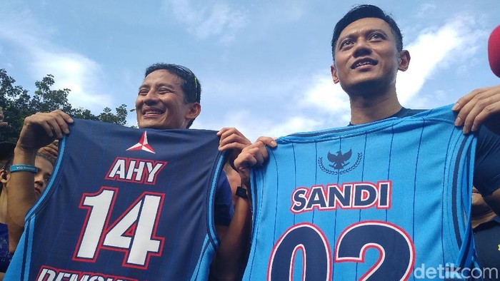 Sandiaga Uno dan AHY (Nur Azizah Rizki Astuti/detikcom)