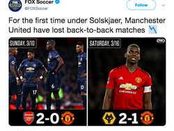 Kekalahan dari Wolves juga membuat MU menelan kekalahan beruntun di bawah Solskjer. Sebelumnya, MU juga tumbang 0-2 dari Arsenal di Liga Italia. (Foto: istimewa)