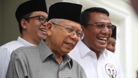 Senyum semringah Maruf Amin di depan awak media