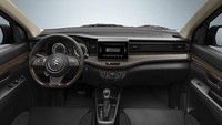 Satu-satunya perbedaan antara Ertiga standar dengan edisi spesial ini adalah interiornya yang serba hitam. Tapi, pilar-pilar mobil muncul dengan warna krem. Foto: Dok. Suzuki Filipina