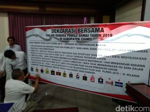Jelang Kampanye Terbuka, Caleg di Ciamis Deklarasi Pemilu Damai