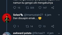 Siapa yang seleranya sama dengan netizen ini? Sayur asem, ikan asin, sambel terasi dan nasi hangat adalah perpaduan yang perfect namun ku gengsi mengakuinya Foto: Twitter