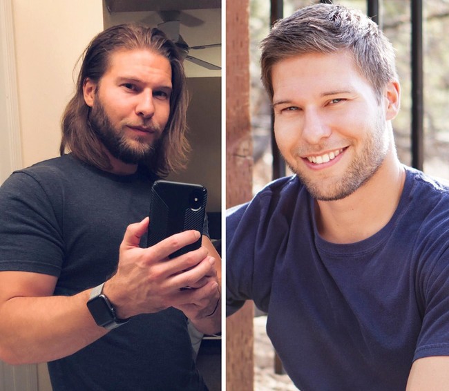 Pria ini menanyakan pada netizen apakah seharusnya ia tetap memanjangkan rambut atau memendekkannya seperti dulu? Menurut Anda, mana yang lebih bagus? Foto: shpeegz/reddit  