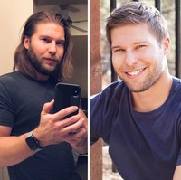 Pria ini menanyakan pada netizen apakah seharusnya ia tetap memanjangkan rambut atau memendekkannya seperti dulu? Menurut Anda, mana yang lebih bagus? Foto: shpeegz/reddit  