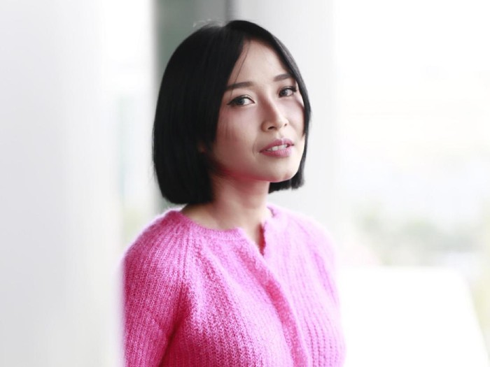 Rinni Wulandari saat berkunjung ke kantor detikcom.
