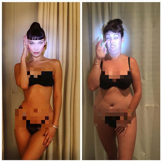 Fotonya viral bukan hanya karena lucu, tapi juga mendukung gerakan imej tubuh positif; wanita tak perlu berbadan langsing untuk bisa terlihat cantik. Foto: Dok. Instagram @celestebarber