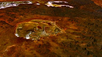 3. Kawah Acraman: Terletak di Australia, kawah Acraman yang sudah menjadi danau saat ini diakibatkan oleh hantaman astreoid yang terjadi pada 580 juta tahun silam. Diameternya diestimasi mencapai 90 kilometer. Foto: istimewa