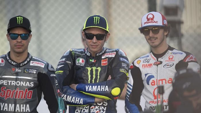 Francesco Bagnaia bersama Valentino Rossi di MotoGP Qatar. (Foto: Mirco Lazzari gp/Getty Images) Francesco Bagnaia bersama Valentino Rossi di MotoGP Qatar. (Foto: Mirco Lazzari gp/Getty Images)