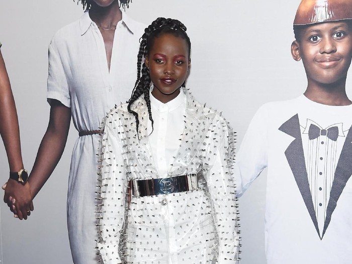 NEW YORK, NY - MARCH 19:  (L-R) Lupita Nyongo, Evan Alex, Shahadi Wright Joseph and Winston Duke attend the 