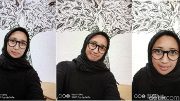 Hasil kamera depan dengan beragam mode. Foto: Adi Fida Rahman/detikINET
