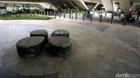 Begini progres pembangunan taman di kolong Jembatan Semanggi, Jakarta.