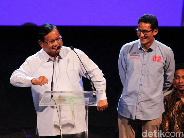 Canda Prabowo-Sandi ke Pengusaha soal Sumbangan Canda Prabowo-Sandi ke Pengusaha soal Sumbangan