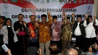 Ormas keagamaan di Indonesia melaksanakan deklarasi Pemilu Damai di kantor Lembaga Persahabatan Ormas Islam (LPOI), Jakarta, Jumat (22/3/2019).