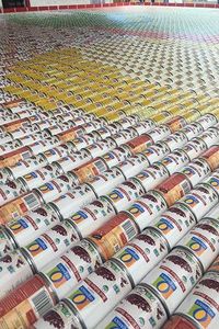 Pecahkan Rekor Dunia, Mozaik Gajah Ini Dibuat dari Ribuan Makanan Kaleng